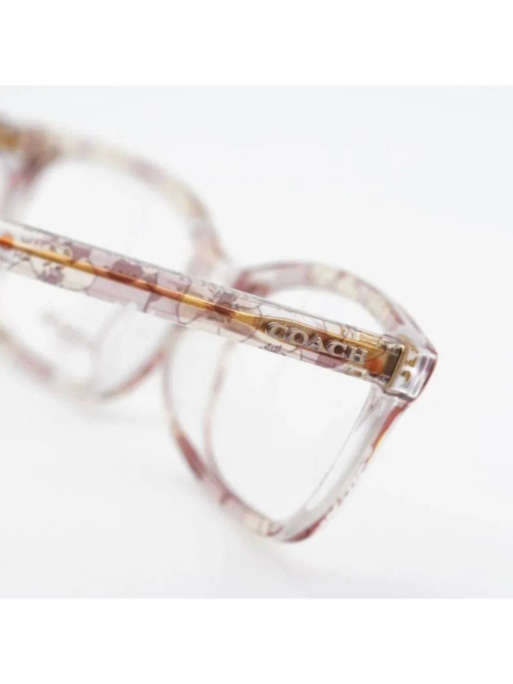 Coach HC6174F 5695 Eyeglasses Transparent Pink 54mm Rectangle Frame